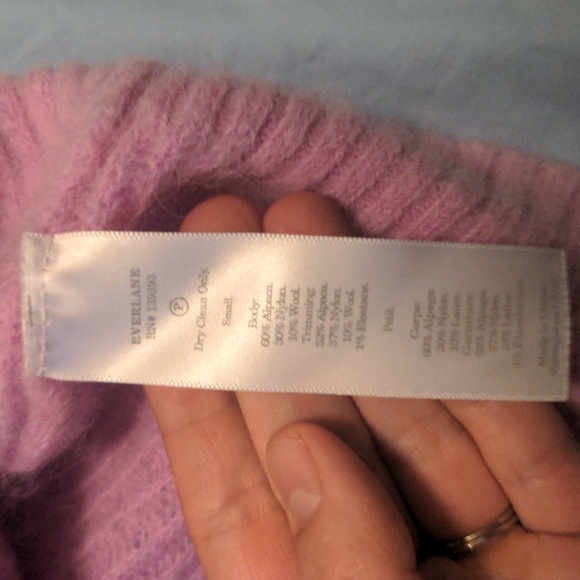 Everlane Oversized Cocoon Alpaca Crew Neck Pullover Sweater in Cool Pink small - Picture 5 of 8